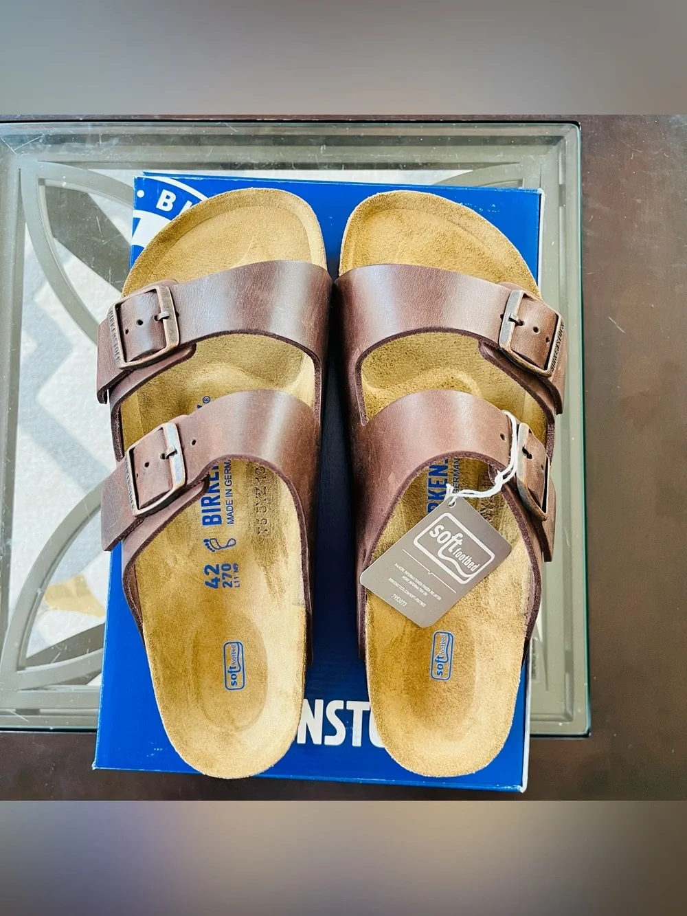 Sz 42 Birkenstock Arizona BS Oiled Leather Soft Footbed Habana Regular US 9 Men